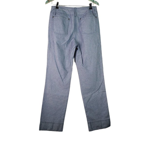 Vintage Jeanology Collection Early Y2K Pinstriped Wide Leg High Rise Jeans, Sz 8 - Picture 2 of 11